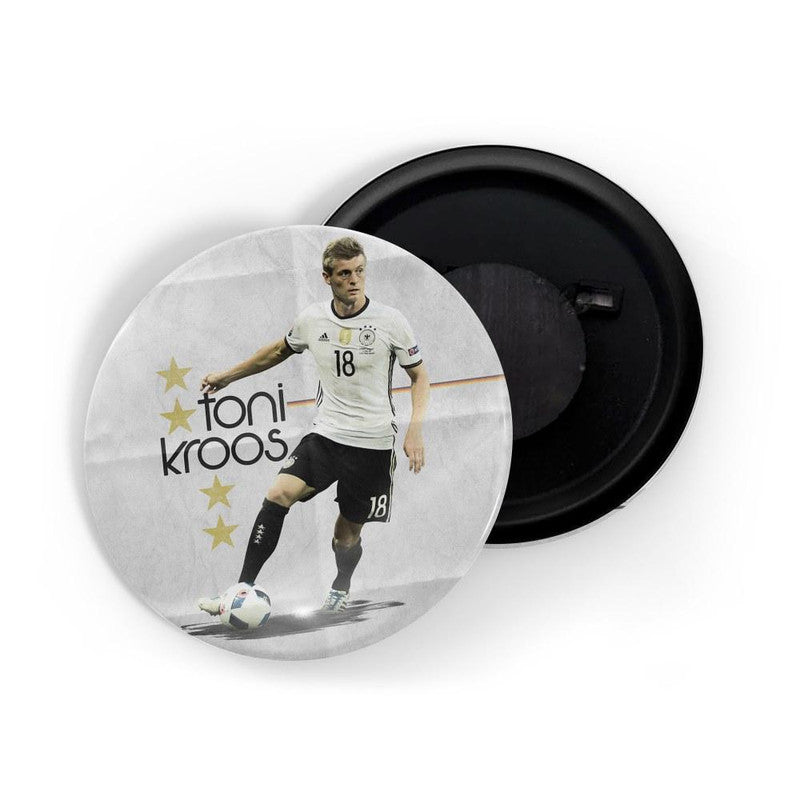 dhcrafts Round Fridge Magnet White color Toni Kroos Glossy Finish Design Pack of 1 (75 mm)